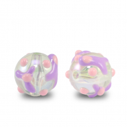 Perlen Acryl Dots Transparent purple-pink