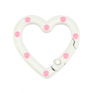 Farbiges Zubeh&ouml;r F&uuml;r Schl&uuml;ssel Anh&auml;nger Heart White-pink