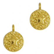 Anhänger aus Stainless Steel - Rostfreiem Stahl Round Starfish Gold