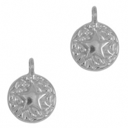 Anhänger aus Stainless Steel - Rostfreiem Stahl Round Starfish Silver
