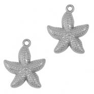 Anhänger aus Stainless Steel - Rostfreiem Starfish Silver