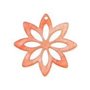 Anh&auml;nger aus Resin Flower Coral red