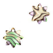 Anhänger aus Resin Flower Multicolor purple-green