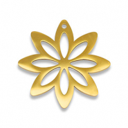 Anhänger aus Stainless Steel - Rostfreiem Stahl Flower Gold