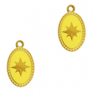 Anh&auml;nger aus Stainless Steel - Rostfreiem Stahl Oval Sun Gold-yellow