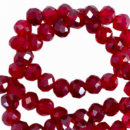 Facetten Top Glas Perlen 8x6mm Rondellen Wine red-pearl shine coating