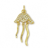 TQ Metall Brass Anh&auml;nger Jellyfish Gold
