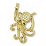 TQ Metall Brass Anh&auml;nger Octopus Gold