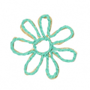 Bast Anhänger Flower 55mm Green