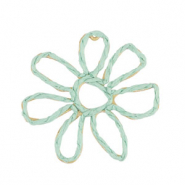 Bast Anhänger Flower 55mm Mint green