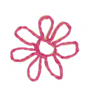 Bast Anhänger Flower 55mm Fuchsia