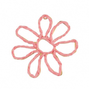 Bast Anhänger Flower 55mm Light pink