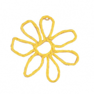 Bast Anhänger Flower 55mm Yellow