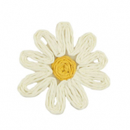 Bast Anhänger Flower 50mm White
