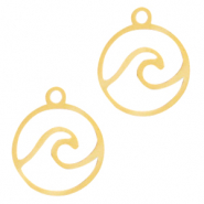 Anh&auml;nger aus Stainless Steel - Rostfreiem Stahl Welle Gold
