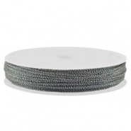 Band Macram&eacute; geflochten 0,8mm Dark grey-silver metallic