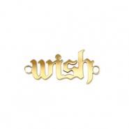 Anh&auml;nger aus Stainless Steel - Rostfreiem Stahl Zwischenst&uuml;ck ''wish'' Gold