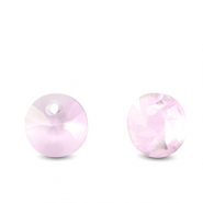 Anh&auml;nger aus Kristallglas Round Light pink
