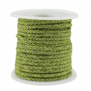 Trendy Kordel geflochten 3.5mm Green-silver