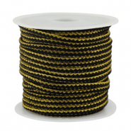 Trendy Kordel geflochten 2.3mm Black-gold