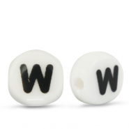Keramik Buchstaben W White-black