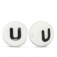 Keramik Buchstaben U White-black