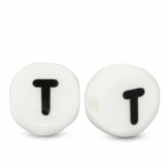 Keramik Buchstaben T White-black