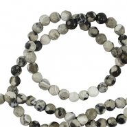 Perlen Naturstein Achat 3mm Facett geschliffen Gray-beige-black