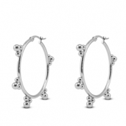 Stainless Steel - Rostfrei Stahl Ohrringe Creole Silver