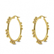 Stainless Steel - Rostfrei Stahl Ohrringe Creole Gold