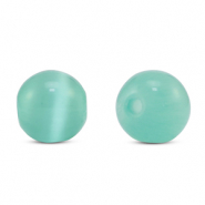 Glas Perlen 6 mm Cat's Eye Mint turquoise