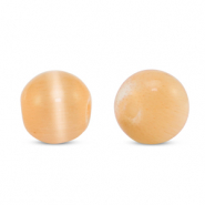 Glas Perlen 6 mm Cat's Eye Peach orange