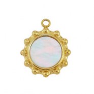 Anh&auml;nger aus Stainless Steel - Rostfreiem Stahl Shell Sun Gold-white (Naturliche Farbe)