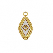 Anh&auml;nger aus Stainless Steel - Rostfreiem Stahl Shell Rhombus Gold-white (Naturliche Farbe)