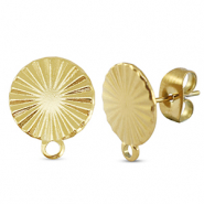 Zubehör aus Stainless Steel - Rostfreiem Stahl Ohrringe / Ohrstecker Round with Loop Gold