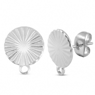 Zubehör aus Stainless Steel - Rostfreiem Stahl Ohrringe / Ohrstecker Round with Loop Silver