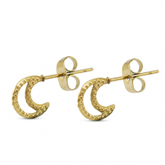 Stainless Steel - Rostfrei Stahl Ohrringe / Ohrstecker Moon Gold