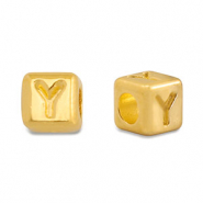 Perle Buchstabe Metall DQ Y Gold (Nickelfrei)