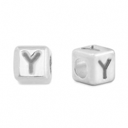 Perle Buchstabe Metall DQ Y Antik silber (Nickelfrei)