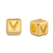Perle Buchstabe Metall DQ V Gold (Nickelfrei)