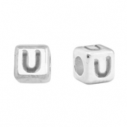 Perle Buchstabe Metall DQ U Antik silber (Nickelfrei)