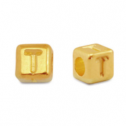Perle Buchstabe Metall DQ T Gold (Nickelfrei)