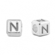 Perle Buchstabe Metall DQ N Antik silber (Nickelfrei)