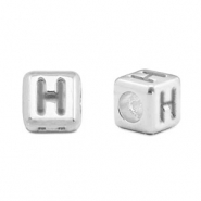 Perle Buchstabe Metall DQ H Antik silber (Nickelfrei)