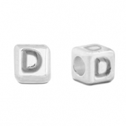 Perle Buchstabe Metall DQ D Antik silber (Nickelfrei)