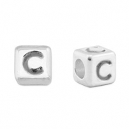 Perle Buchstabe Metall DQ C Antik silber (Nickelfrei)