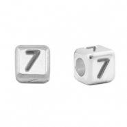 Perle Buchstabe Metall DQ 7 Antik silber (Nickelfrei)
