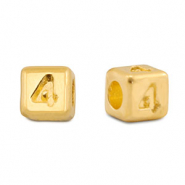 Perle Buchstabe Metall DQ 4 Gold (Nickelfrei)