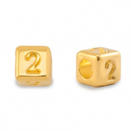 Perle Buchstabe Metall DQ 2 Gold (Nickelfrei)