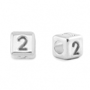Perle Buchstabe Metall DQ 2 Antik silber (Nickelfrei)